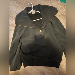 Varley Black 1/2 zip with Gold zipper